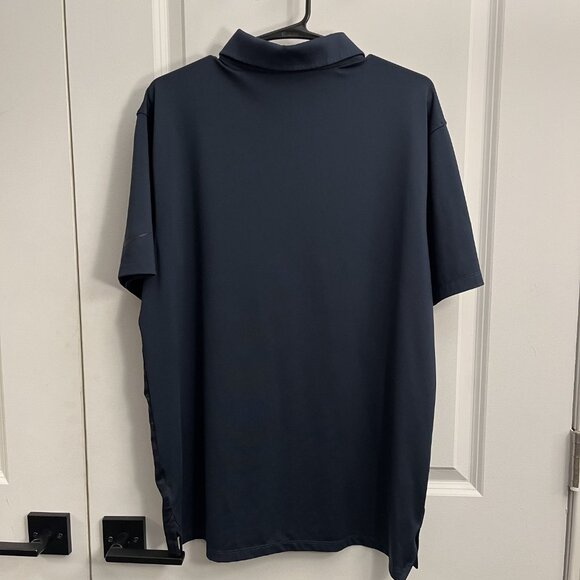 Nike Vapor Graphic Golf Polo Shirt Stripe Mens M Navy Blue CU9796 194501227391 - Picture 2 of 3